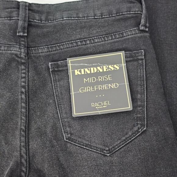 Rachel Roy Kindness Women's Black Mid-Rise Girlfriend Distressed Jeans Size 6/28 - Picture 8 of 16